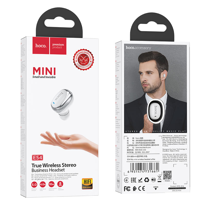 Bluetooth гарнитура Hoco E54 Mia mini White