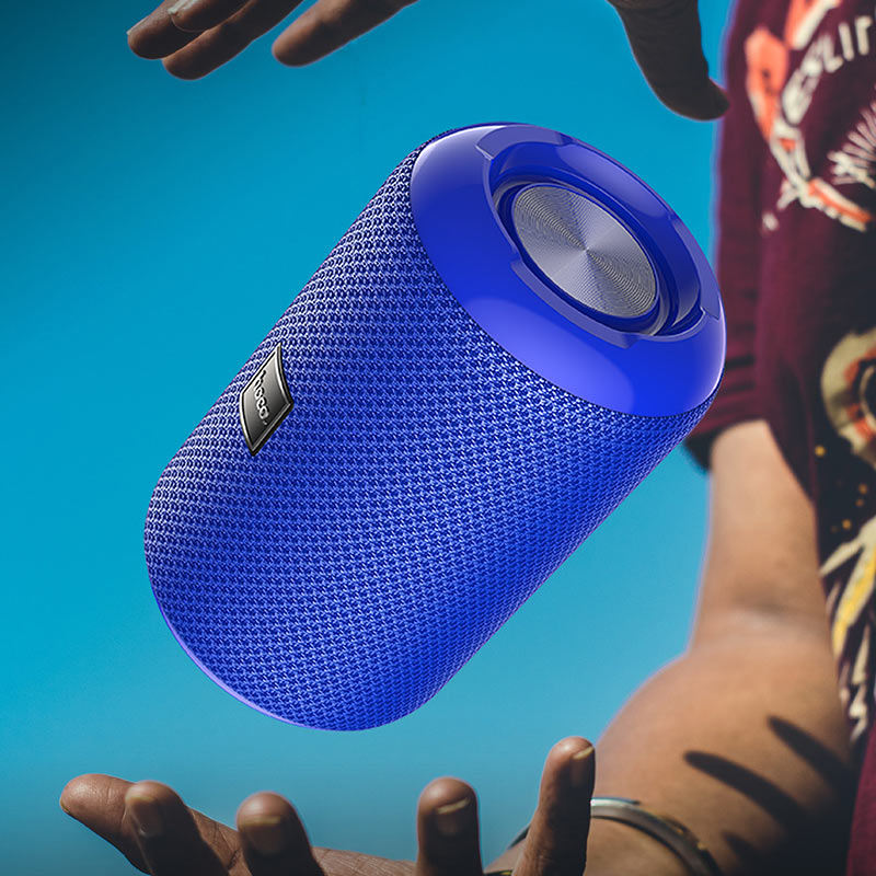 Портативна Bluetooth колонка Hoco HC1 Trendy sound із вологозахистом IPX5 (BT 5.0, AUX, USB, MicroSD, FM радіо) Blue