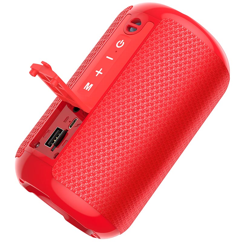 Портативна Bluetooth колонка Hoco HC1 Trendy sound із вологозахистом IPX5 (BT 5.0, AUX, USB, MicroSD, FM радіо) Red