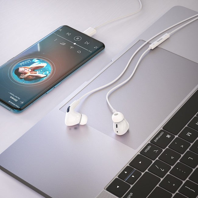 Вакуумні навушники з Type-C коннектором Hoco M1 Pro Original series White