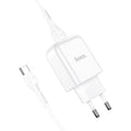 Мережева зарядка Hoco N2 (комплект з кабелем Type-C) 1USB, 2,1A White