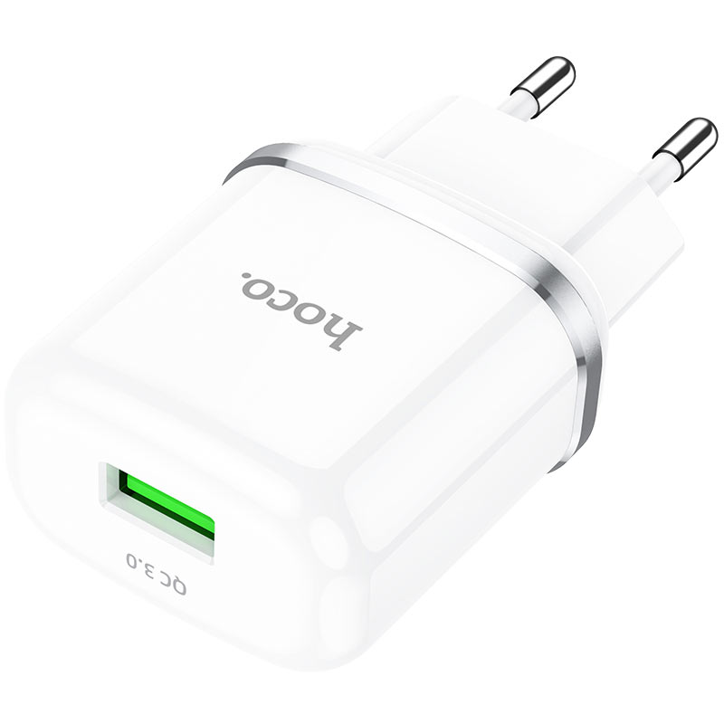 Мережевий зарядний пристрій Hoco N3 Special single port (1USB, QC3.0) Білий