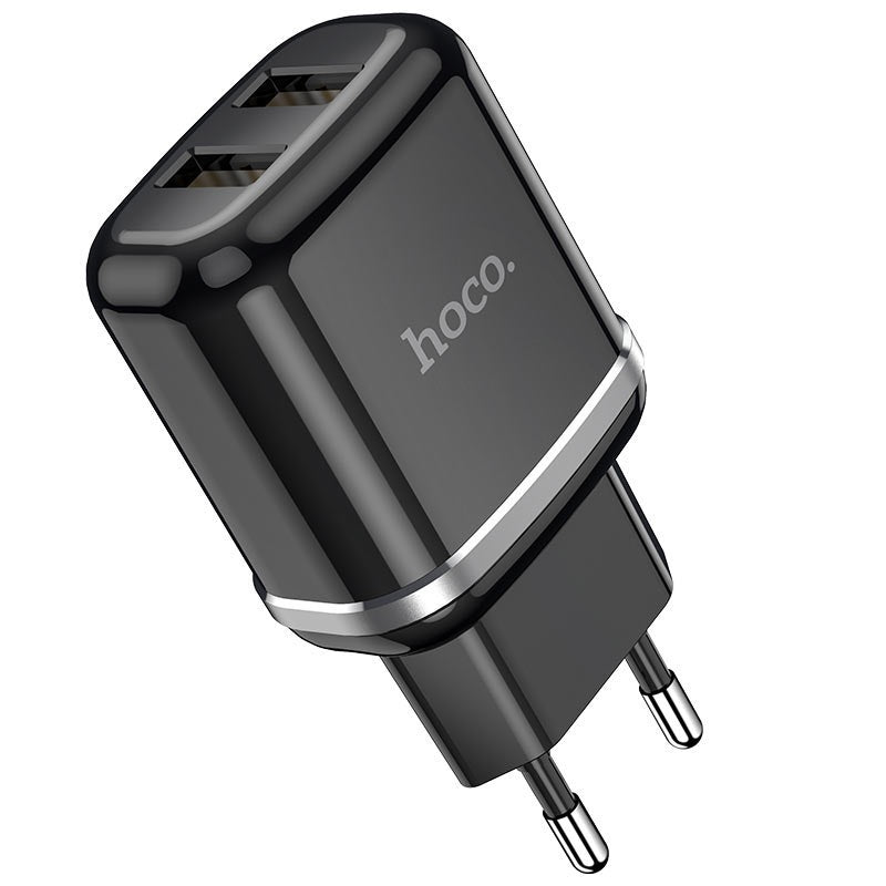 Мережевий зарядний пристрій Hoco N4 Aspiring dual port charger (2USB, 2,4A) Black