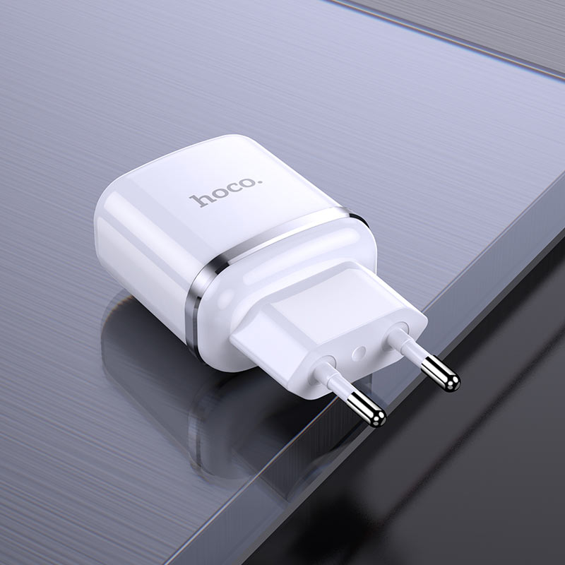 Мережевий зарядний пристрій Hoco N4 (комплект із кабелем Type-C) 2USB, 2,4A White