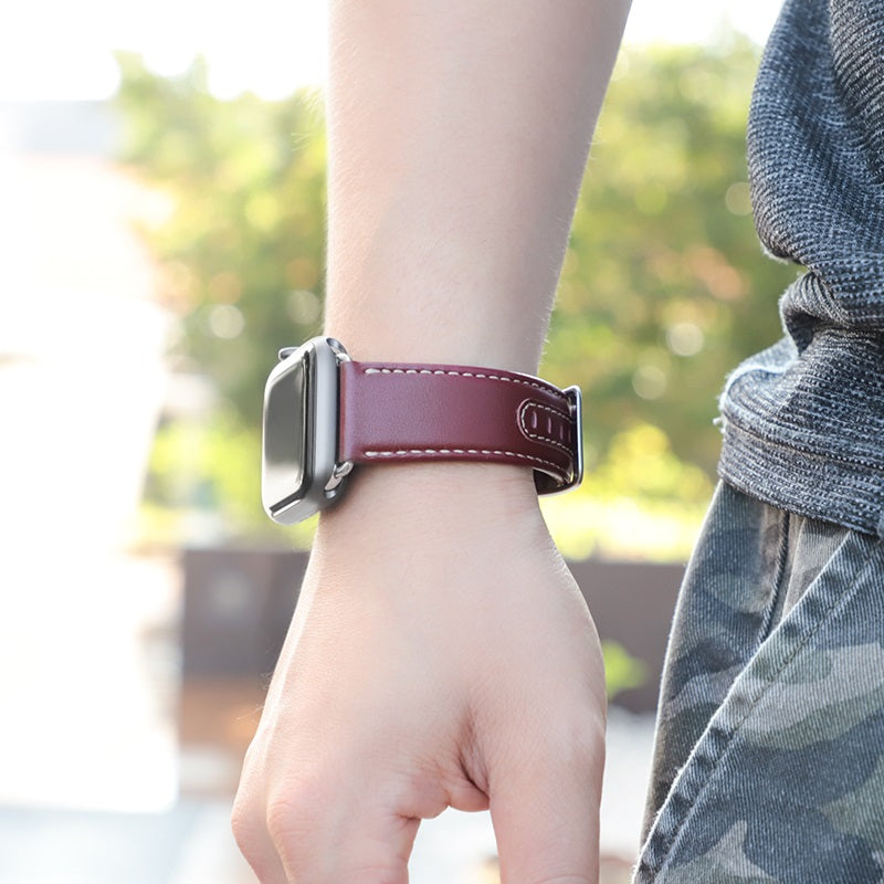 Шкіряний ремінець Hoco WB04 Duke series для Apple Watch Series 1/2/3/4 (42/44mm) Wine Red