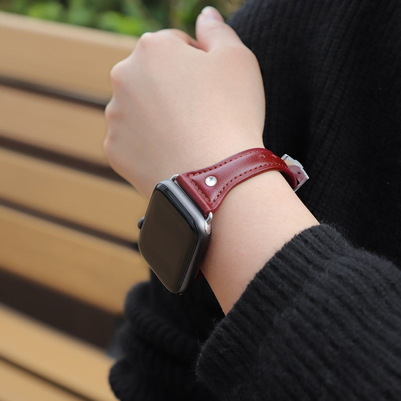 Шкіряний ремешок Hoco WB05 Ocean wave для Apple Watch Series 1/2/3/4 (42/44mm) Red