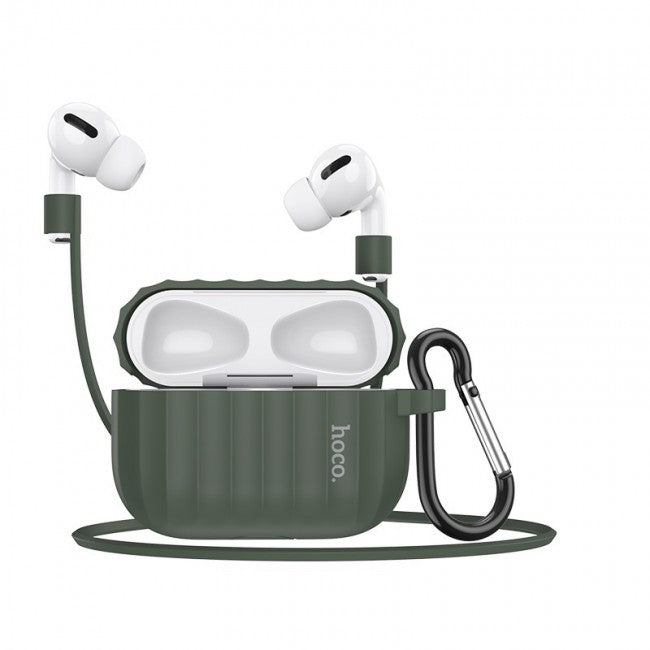 Комплект для Apple Airpods Pro (чохол, карабін, шнур) Hoco WB20 Fenix protective cover Black