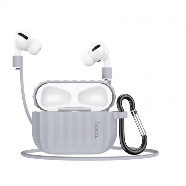 Комплект для Apple Airpods Pro (чохол, карабін, шнур) Hoco WB20 Fenix protective cover Gray