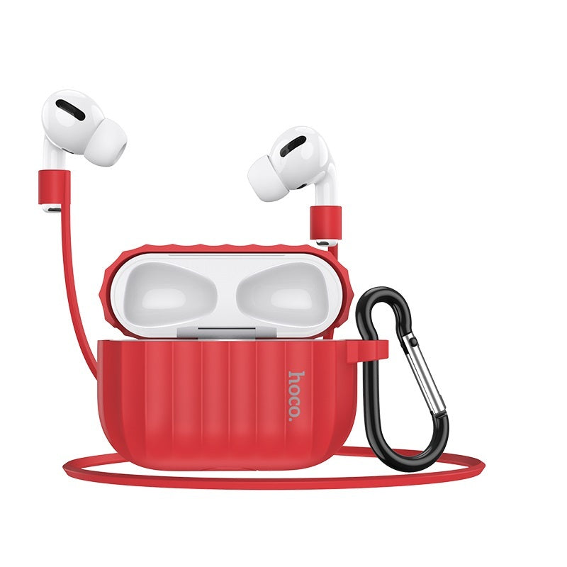 Комплект для Apple Airpods Pro (чохол, карабін, шнур) Hoco WB20 Fenix protective cover Black