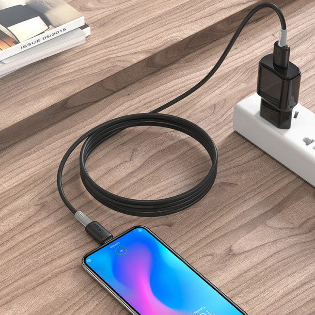 М'який силіконовий кабель MicroUSB Hoco X48 Soft silicone charging 2.4A 1m Чорний