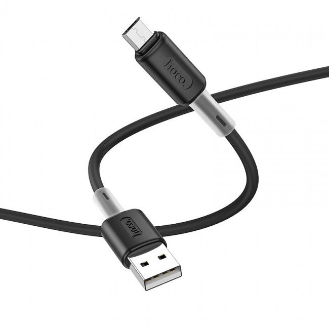 М'який силіконовий кабель MicroUSB Hoco X48 Soft silicone charging 2.4A 1m Чорний