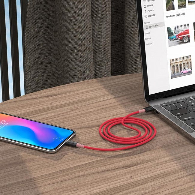 М'який силіконовий кабель MicroUSB Hoco X48 Soft silicone charging 2.4A 1m Червоний