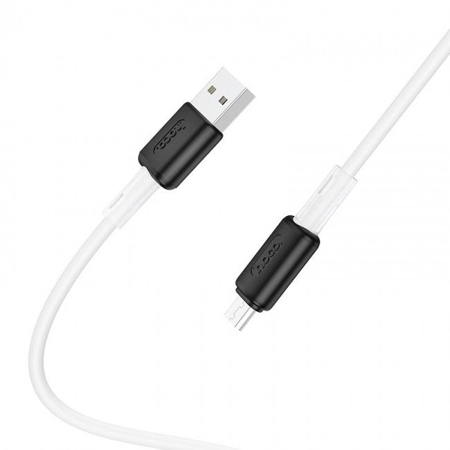 М'який силіконовий кабель MicroUSB Hoco X48 Soft silicone charging 2.4A 1m Білий