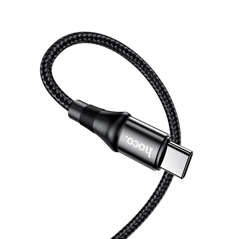 Кабель з оплеткою Hoco X50 Exquisito charging data cable Type-C to Type-C 100W (20V, 5A) 2M чорний
