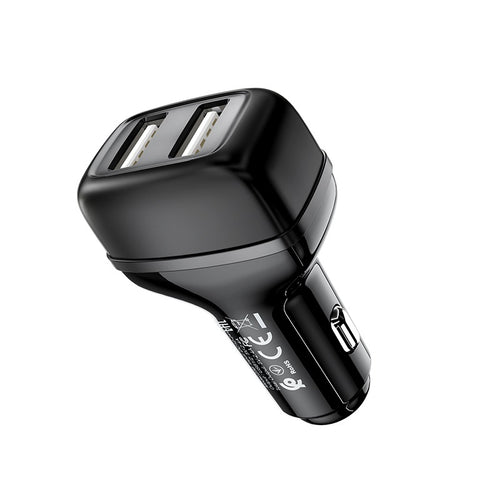 Автомобільний зарядний пристрій Hoco DZ3 2USB, 2.4A з кабелем MicroUSB Black