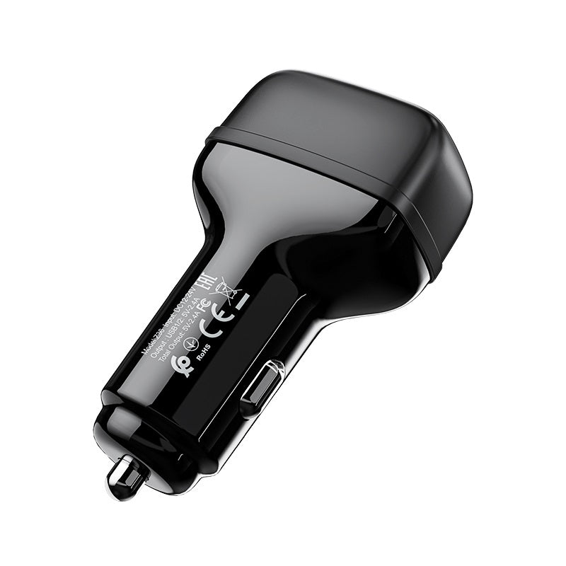 Автомобільний зарядний пристрій Hoco DZ3 2USB, 2.4A з кабелем MicroUSB Black