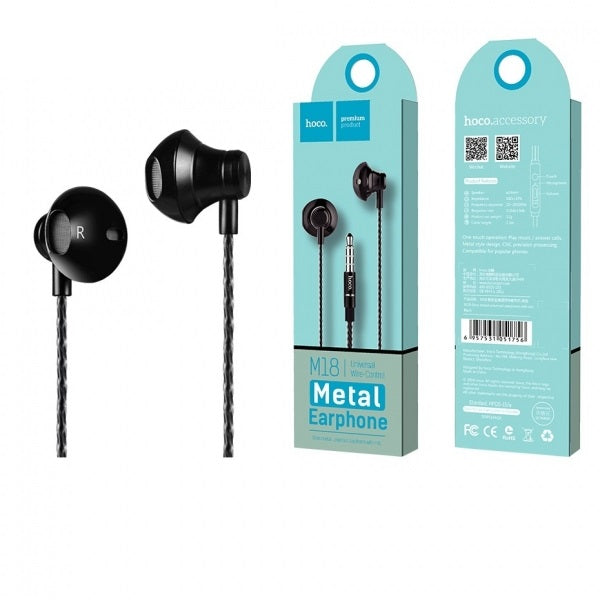 Навушники з мікрофоном Hoco M18 Goss Metal Black