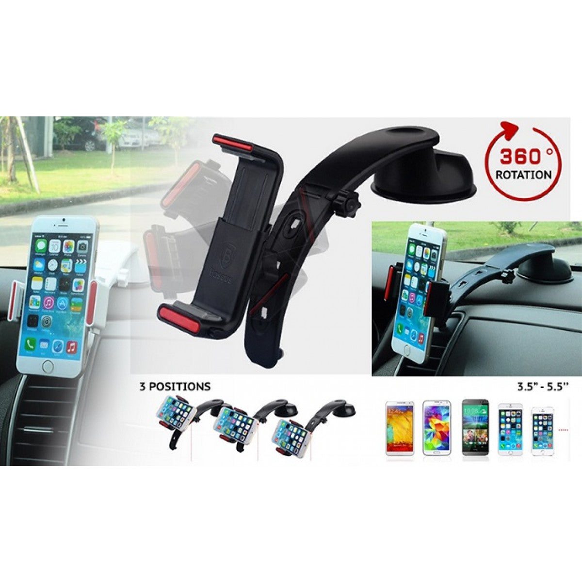 Автодержатель Baseus Extend Car Mount Black