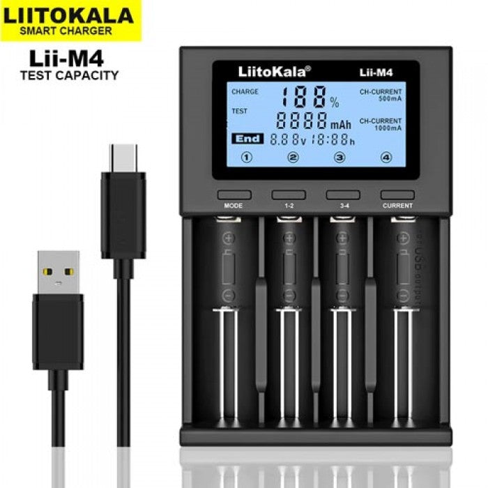 LiitoKala Lii-M4 зарядний 4 канали + Power Bank