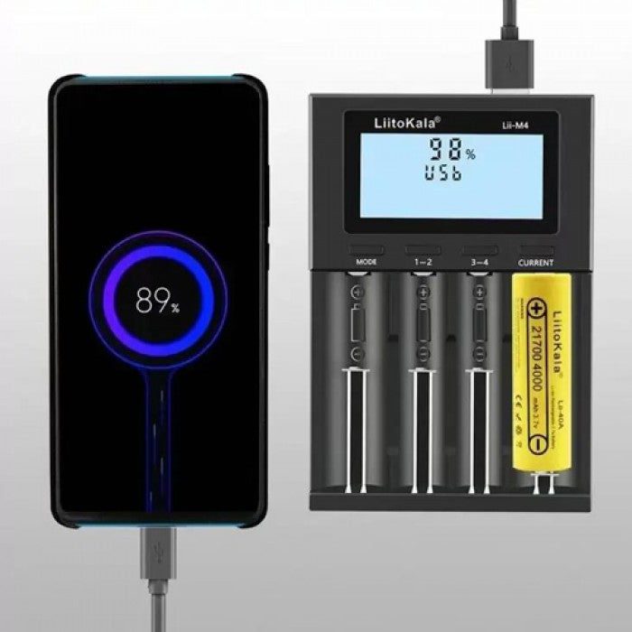 LiitoKala Lii-M4 зарядний 4 канали + Power Bank
