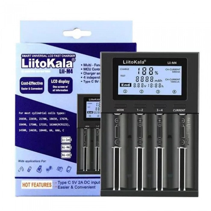LiitoKala Lii-M4 зарядний 4 канали + Power Bank