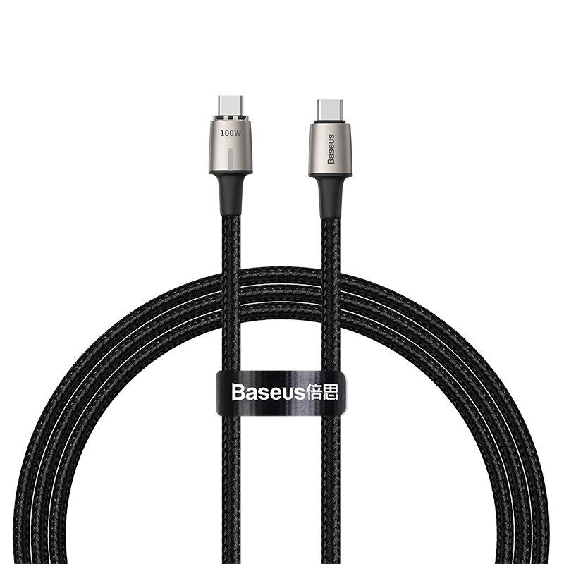 Магнітний кабель з опліткою Baseus Zinc Magnetic Cable Type-C (100W, 20V, 5A) 1.2m Black