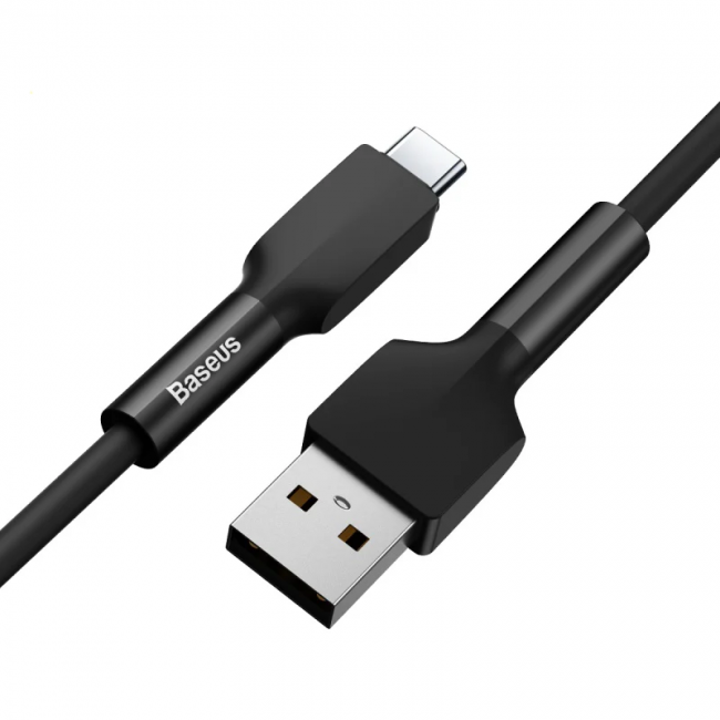 М'який силіконовий кабель Baseus Silica gel cable USB For Type-C 1m Black
