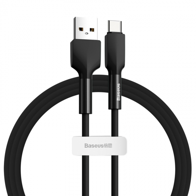 М'який силіконовий кабель Baseus Silica gel cable USB For Type-C 1m Black
