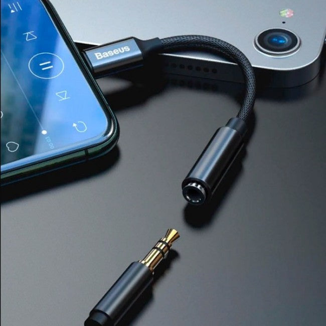 Аудіо-адаптер для iPhone із Lightning на 3.5mm Baseus L3.5 Black