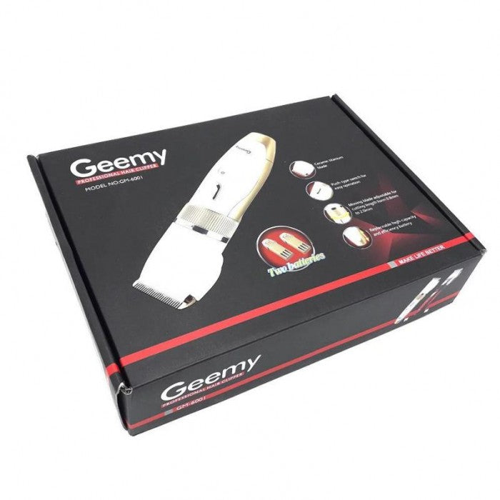 Geemy GM-6001 — машинка для стрижки волосся біла