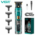 VGR V-961 триммер для бороди LED дисплей 4 насадки