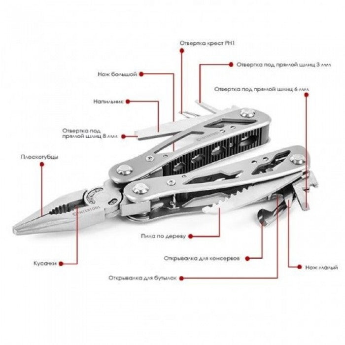INTERTOOL HT-0540 Мультиінструмент 12 в 1 з чохлом