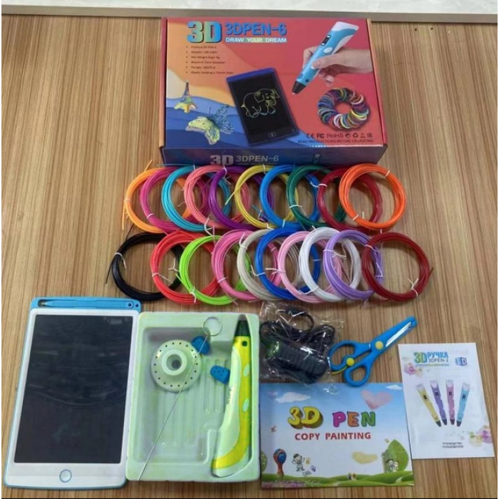 3DPen 6 3D ручка жовта з планшетом 100м пластику