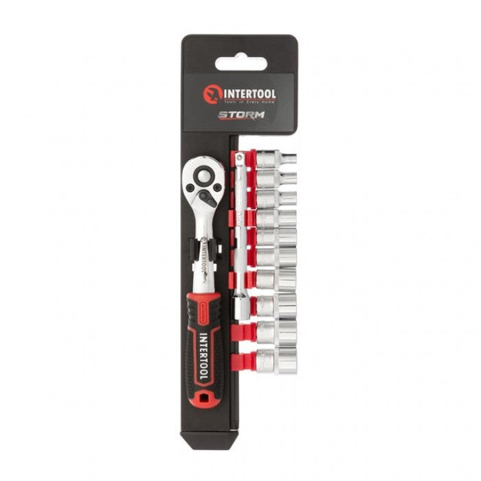 INTERTOOL STORM ET-8012 набір головок 1/4" 4-13 мм 12ед