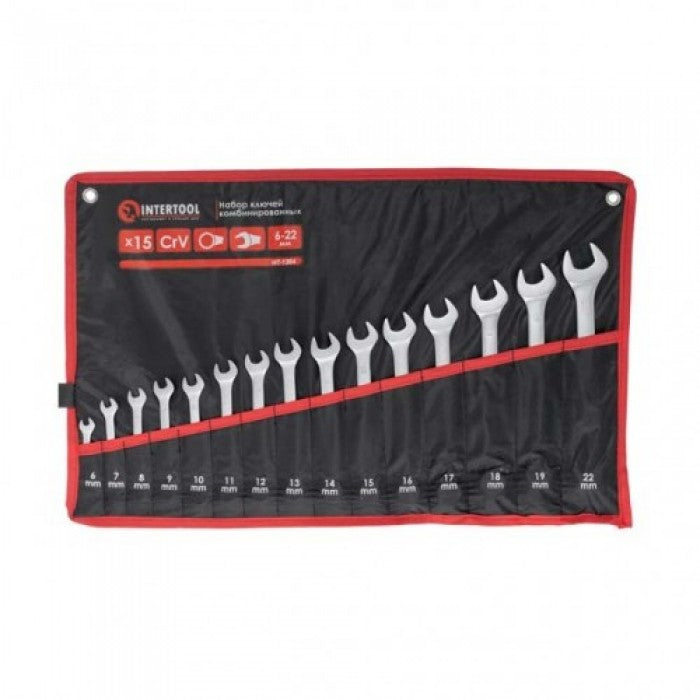 INTERTOOL HT-1204 Комбіновані ключі 15 ед. 6–22 мм