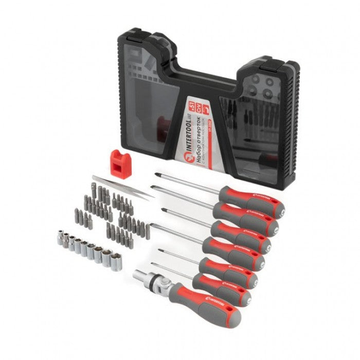 INTERTOOL VT-3352 набір 51ед відверток з насадками