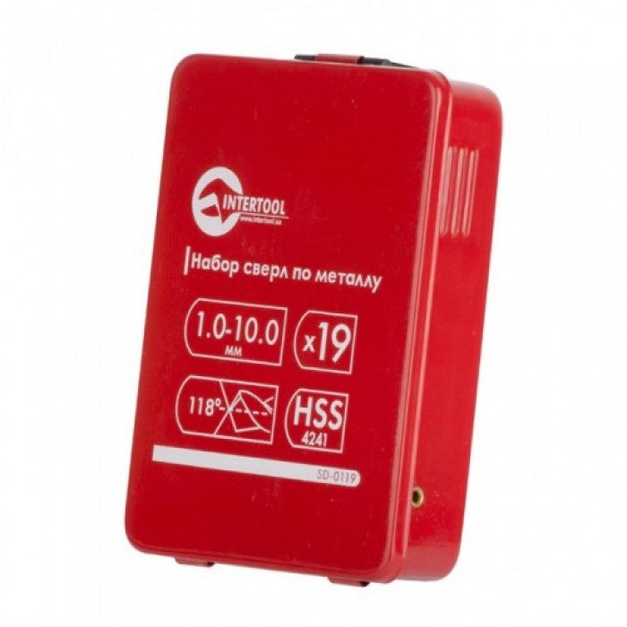 INTERTOOL SD-0119 — сверла по металу HSS 19 шт