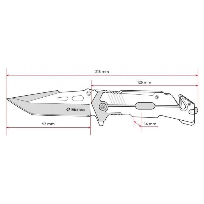 Ніж складний Intertool HT-0598 9,3" універсальний
