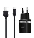 Мережевий зарядний пристрій HOCO C12 2USB 2.4A + Кабель Lightning Black