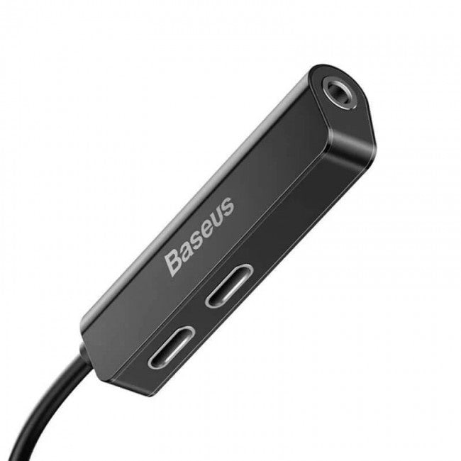 Перехідник Baseus L52 Lightning to Dual Lightning+3.5mm digital audio converter Чорний