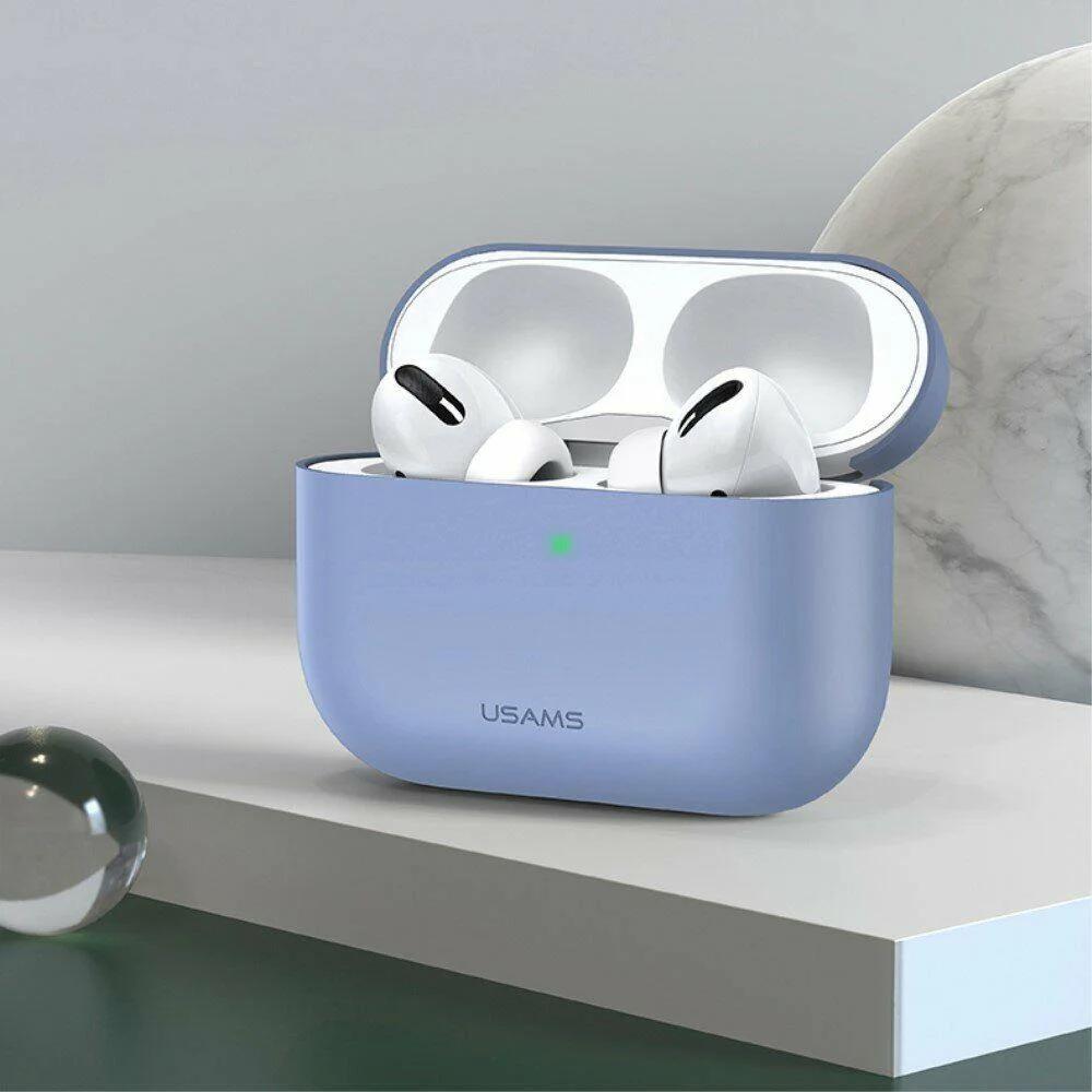 Чохол для Apple Airpods Pro Usams US-BH569 Ultra-thin Silicone Protective Cover Purple