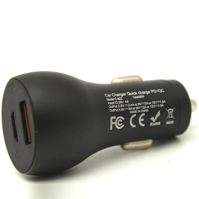 Автомобільний зарядний пристрій Awei C-822 (QC3.0+PD) Black
