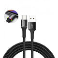 Кабель Type-C з опліткою Baseus halo data HW flash charge cable (40W) 1m Black