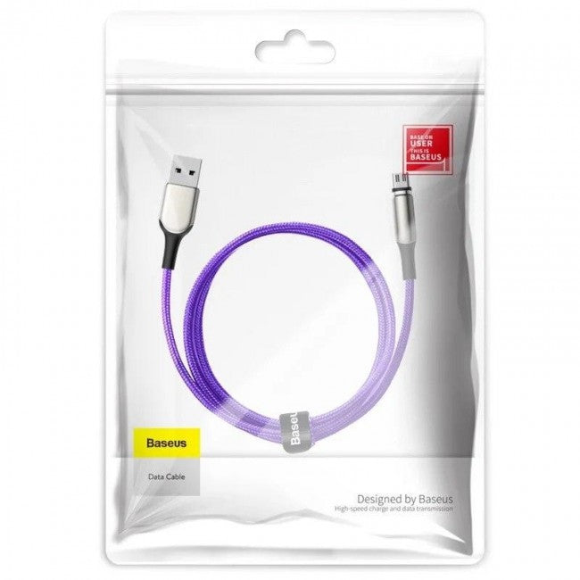 Магнітний кабель MicroUSB для зарядки з опліткою Baseus Zinc Magnetic (Charging only) 2A 1m Фіолетовий