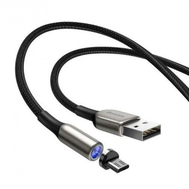 Магнітний кабель MicroUSB для зарядки з опліткою Baseus Zinc Magnetic (Charging only) 2A 1m Чорний