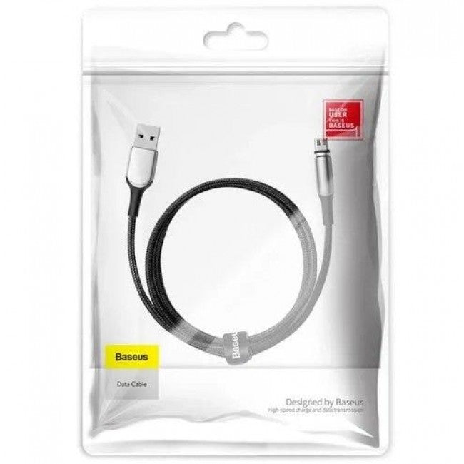 Магнітний кабель MicroUSB для зарядки з опліткою Baseus Zinc Magnetic (Charging only) 2A 1m Чорний