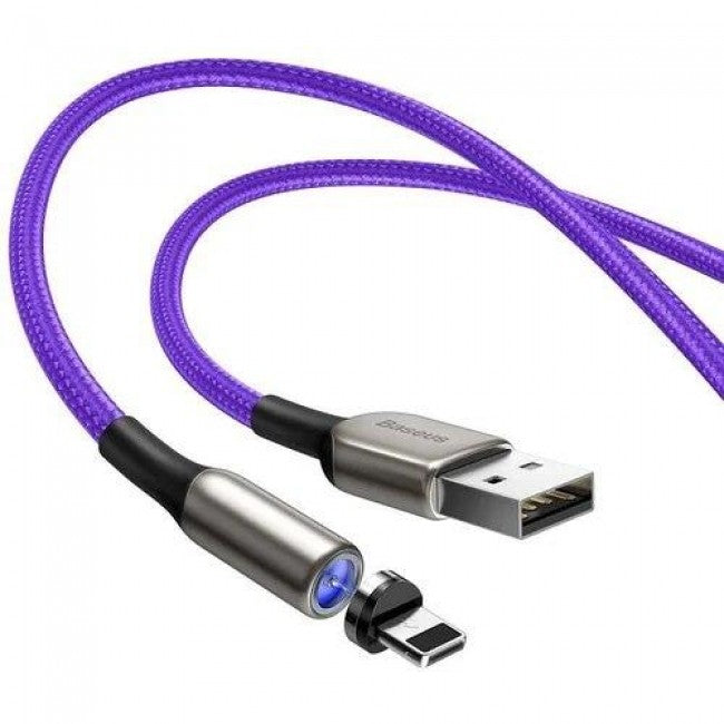 Магнітний кабель для зарядки iPhone Baseus Zinc Magnetic Cable for Lightning (Charging only) 2A 1m Фіолетовий