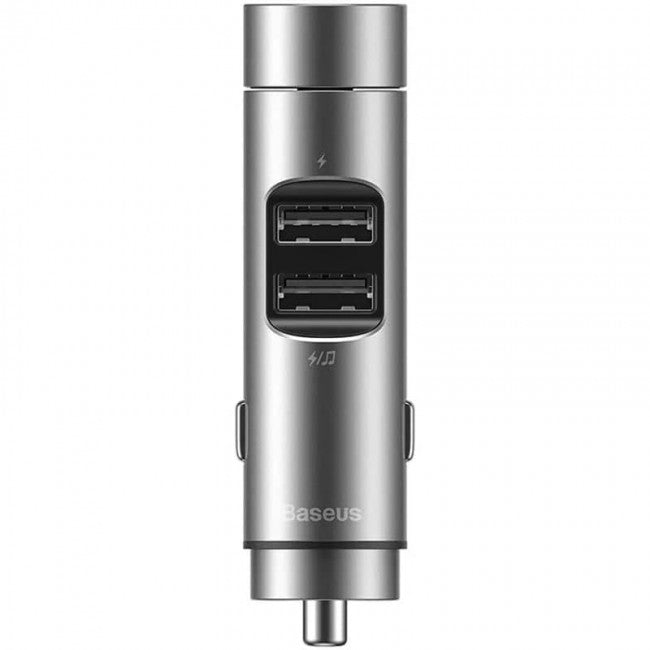 FM-модулятор (трансмиттер) Baseus Energy Column BS-01 (Bluetooth, MP3) c функцией зарядного устройства Silver