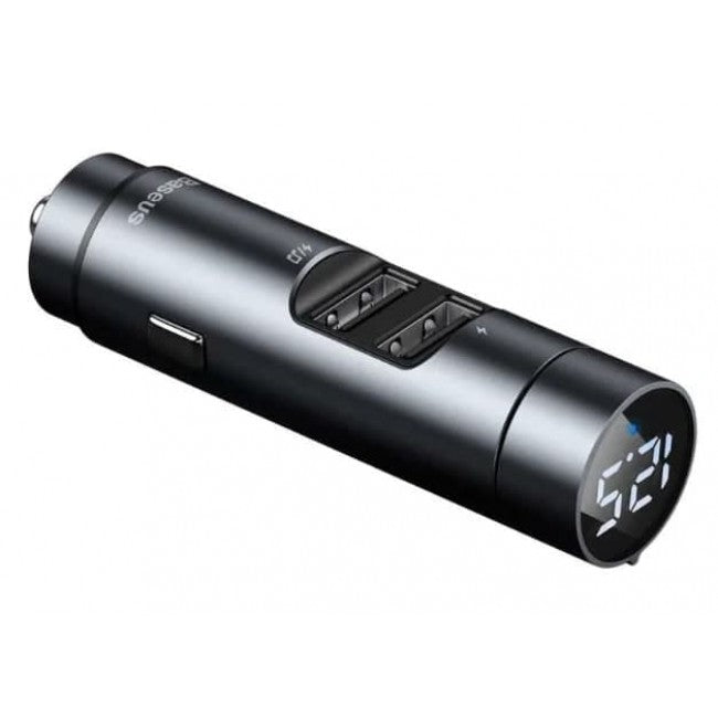 FM-модулятор (трансмиттер) Baseus Energy Column BS-01 (Bluetooth, MP3) c функцией зарядного устройства Dark Grey