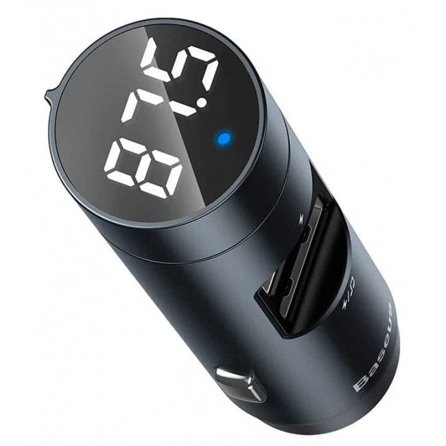FM-модулятор (трансмиттер) Baseus Energy Column BS-01 (Bluetooth, MP3) c функцией зарядного устройства Dark Grey